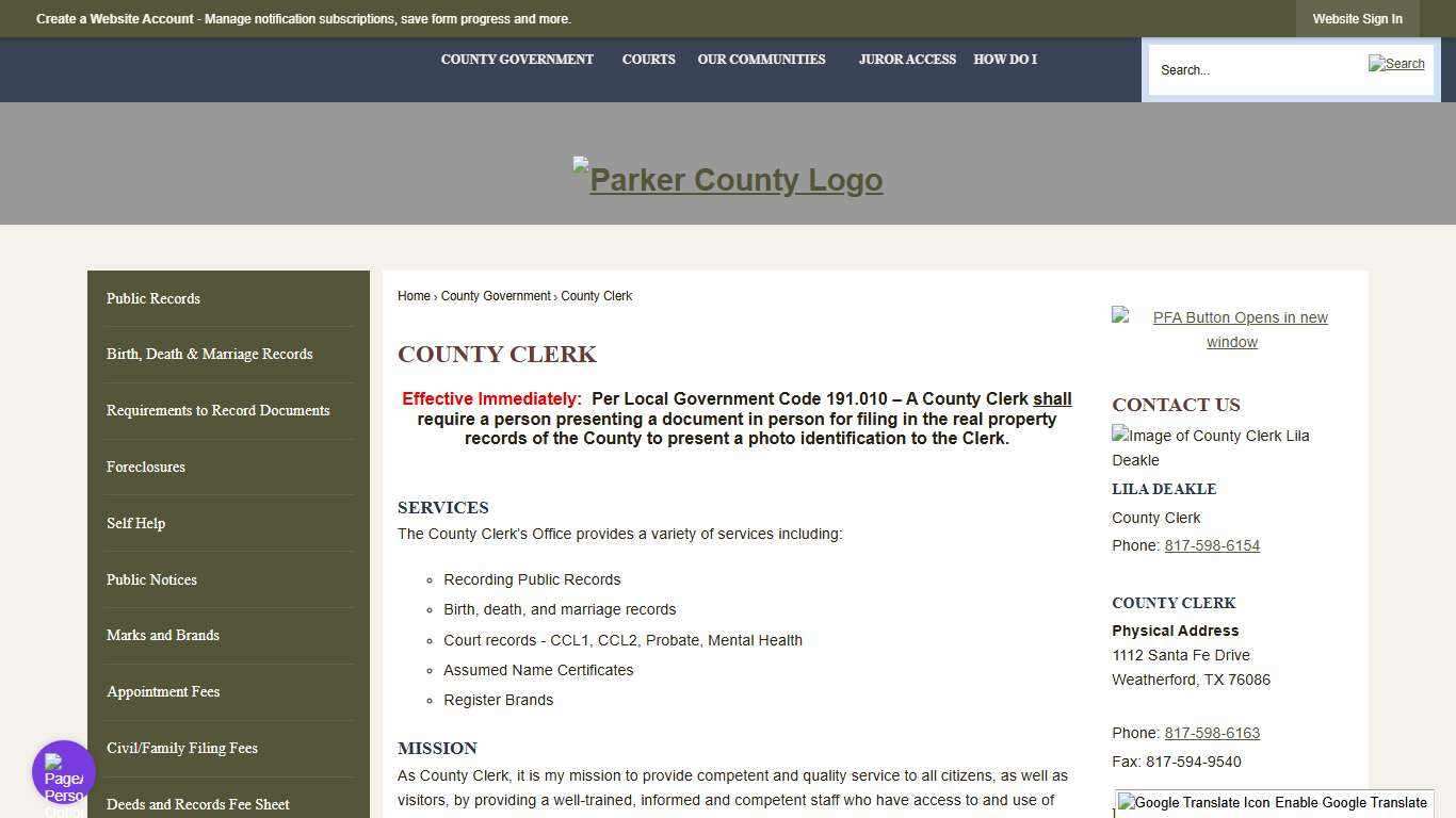 County Clerk | Parker County, TX - Official Website